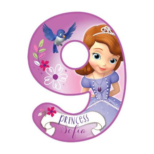Sofia the First Number 9 Edible Icing Image - Click Image to Close